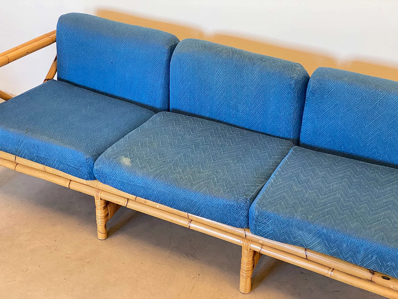 Bamboo sofa, 1970s 12