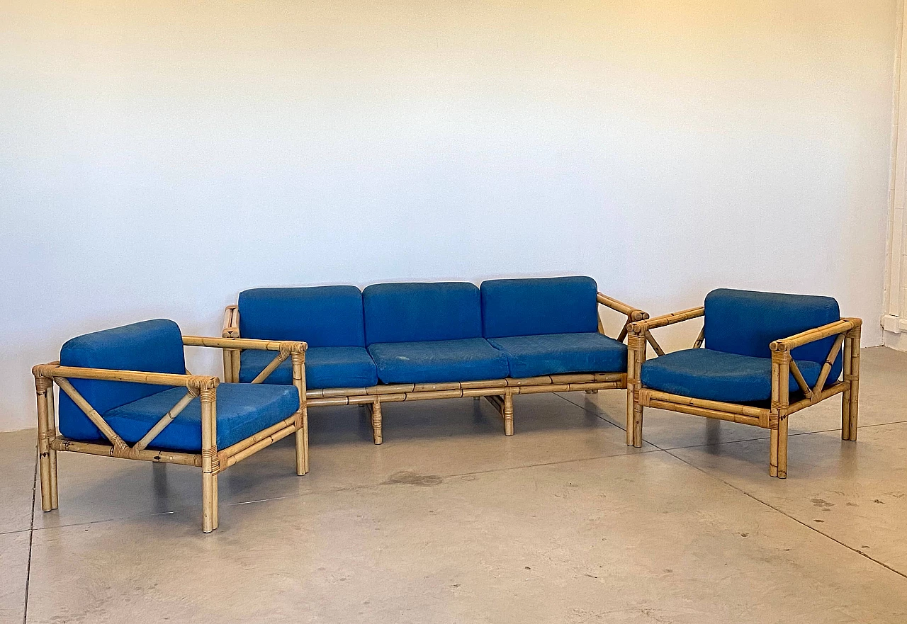Bamboo sofa, 1970s 14