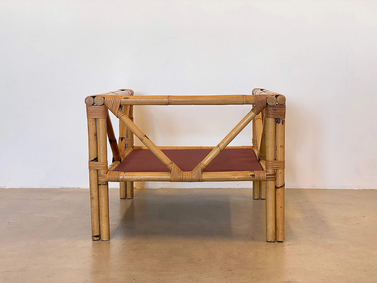 Pair of bamboo armchairs, 1970s 3