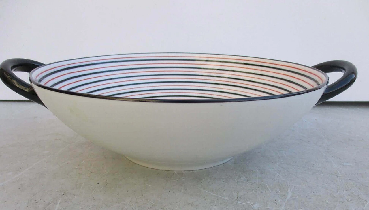Bowl with handles by Gio Ponti for Richard Ginori, 1990s 5