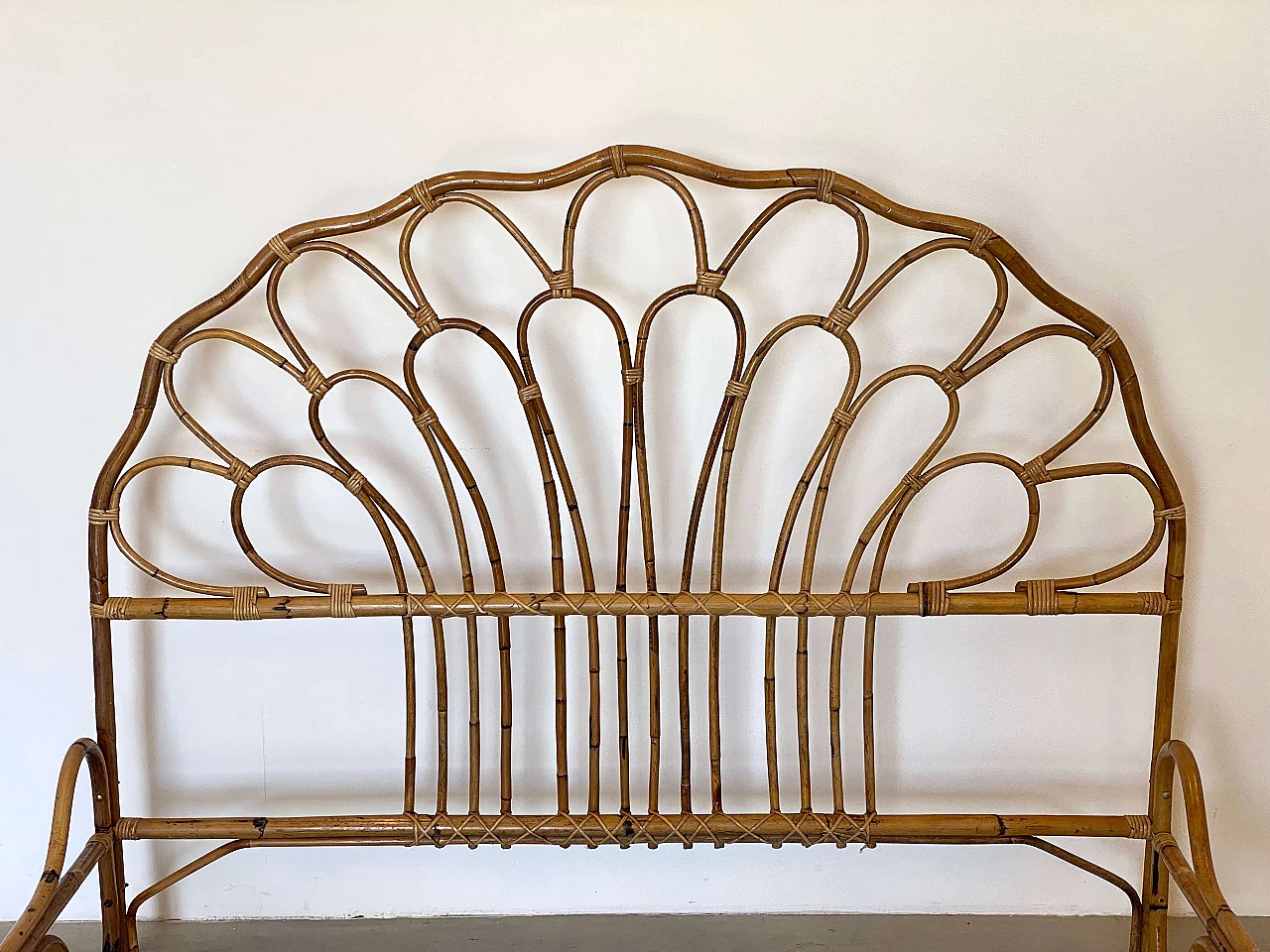 Bamboo double bed, 1970s 3