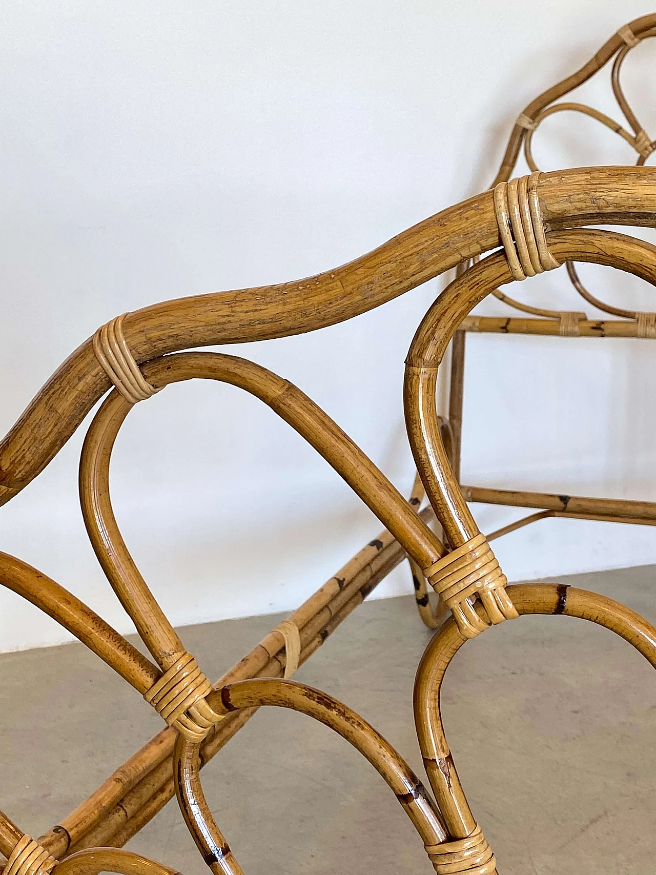 Bamboo double bed, 1970s 6