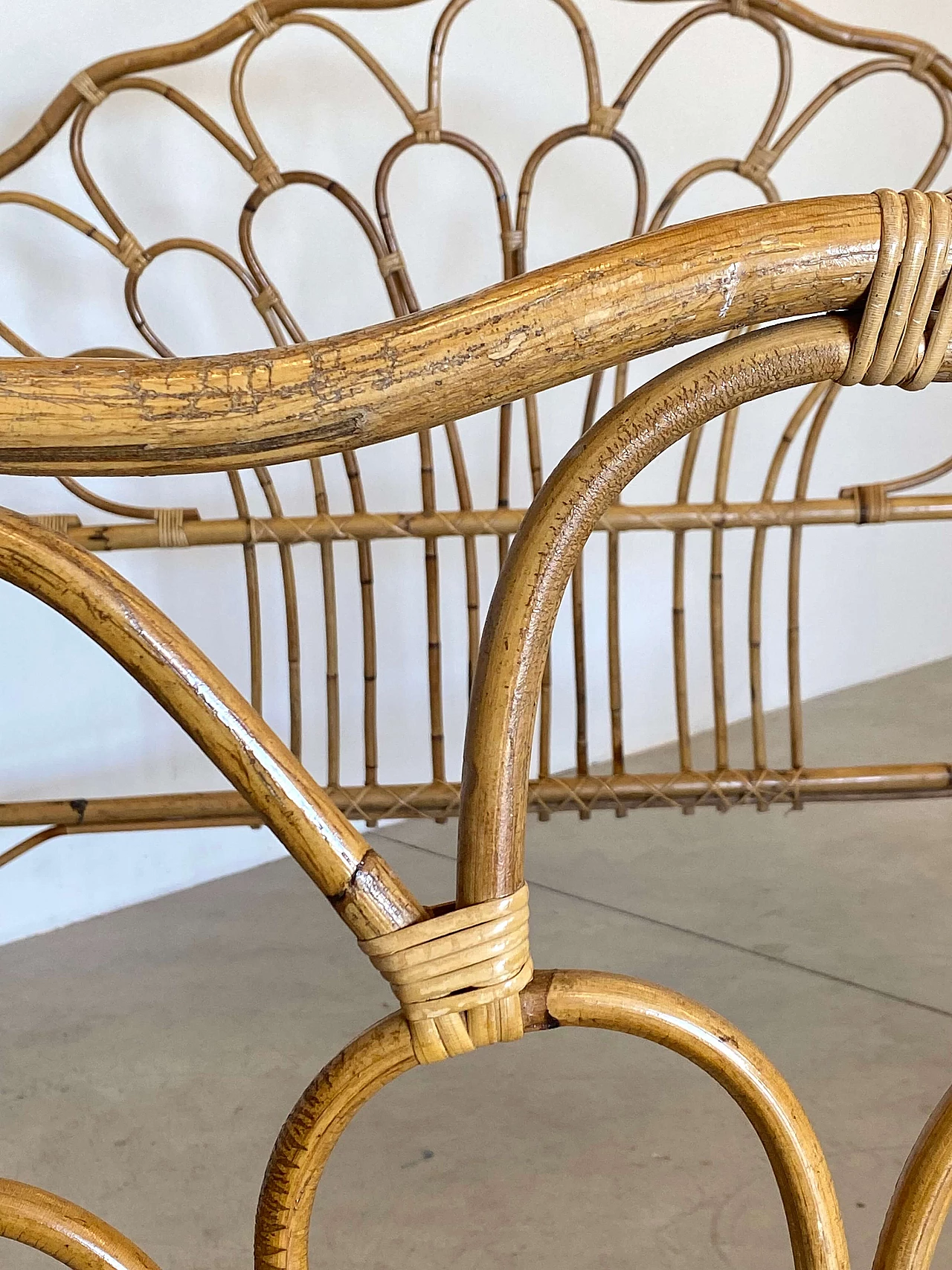 Bamboo double bed, 1970s 8