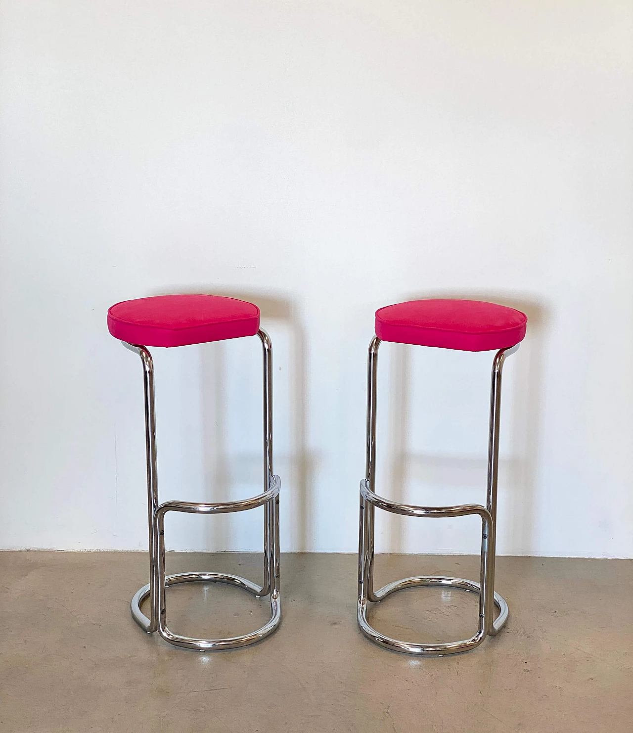 Pair of steel bar stools, 1970s 8