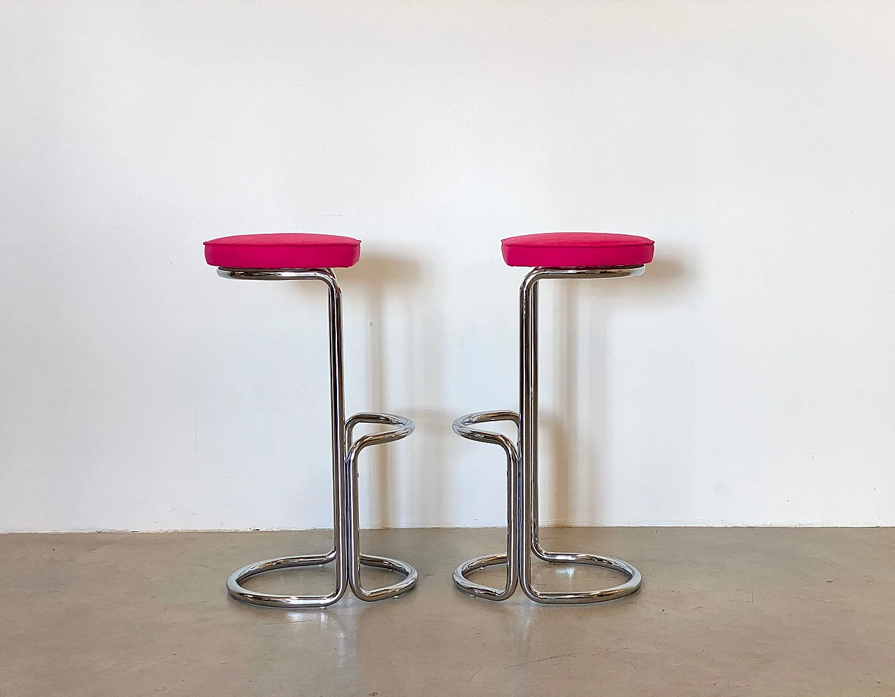 Pair of steel bar stools, 1970s 13
