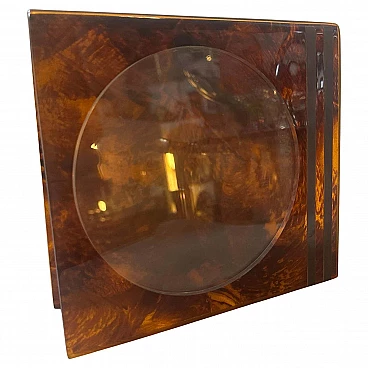 Lucite and brass picture frame with tortoiseshell effect, 1970s