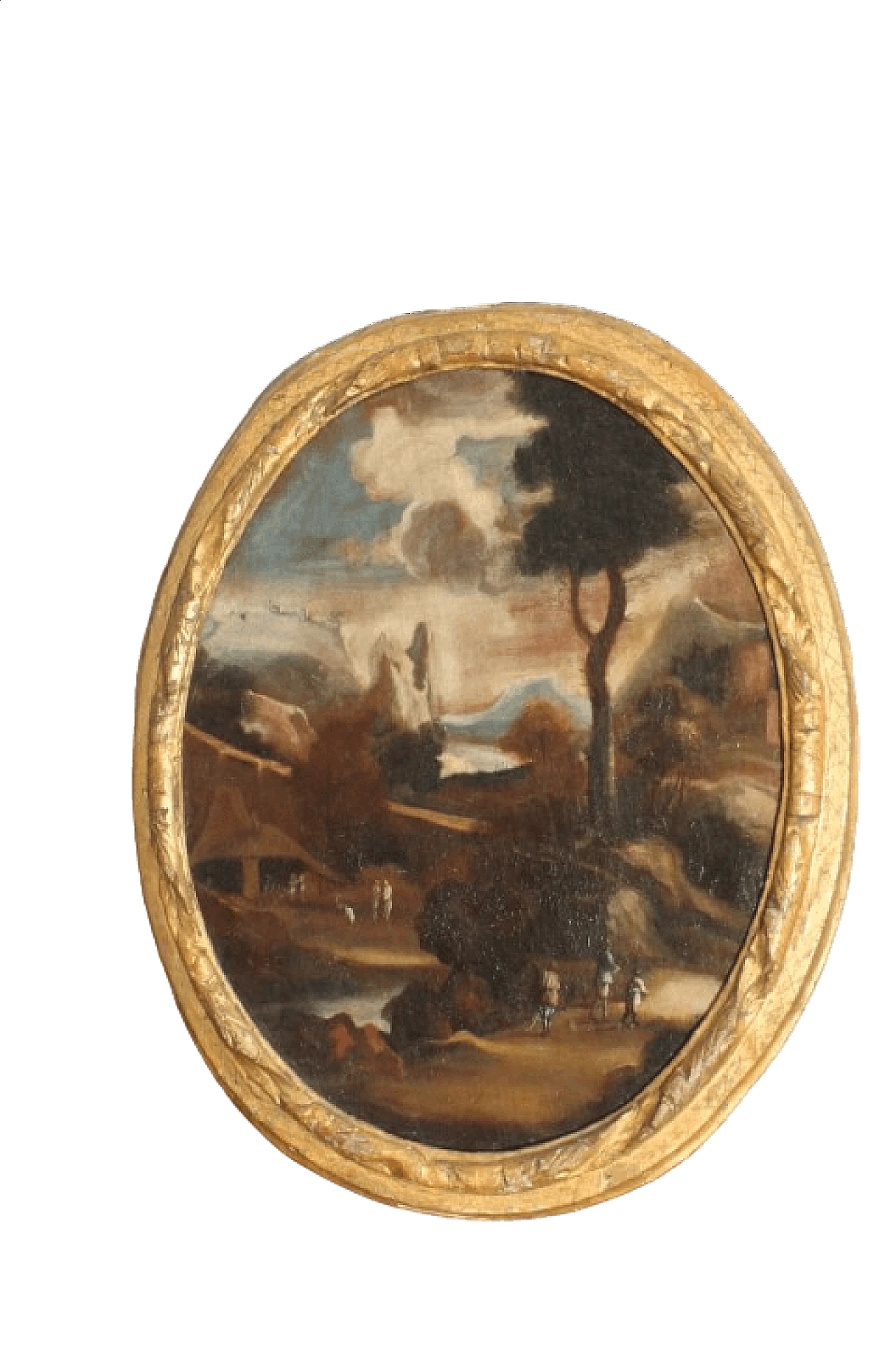 Landscape with figures, oil painting on canvas, 18th century 14