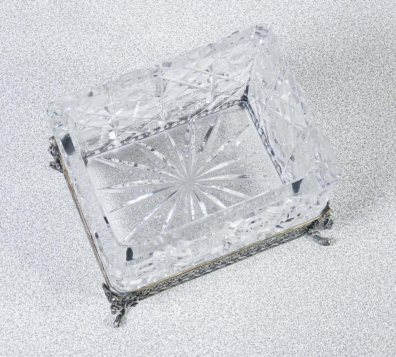 Crystal and 800 silver ashtray and cigarette case by Argenteria F.lli Passera, 1950s 6