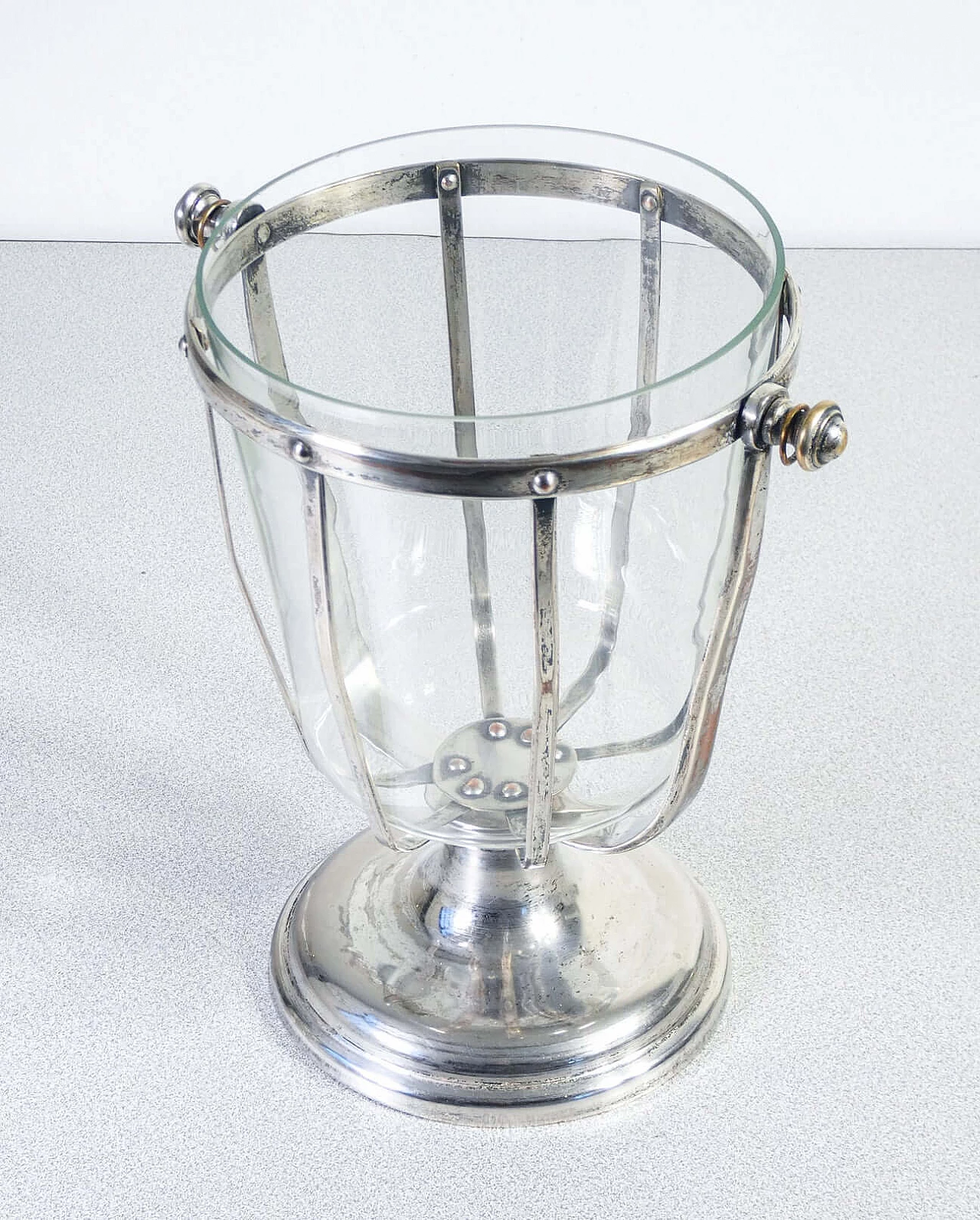 Silver-plated boat bottle holder by Argenterie Garavani, 1950s 2