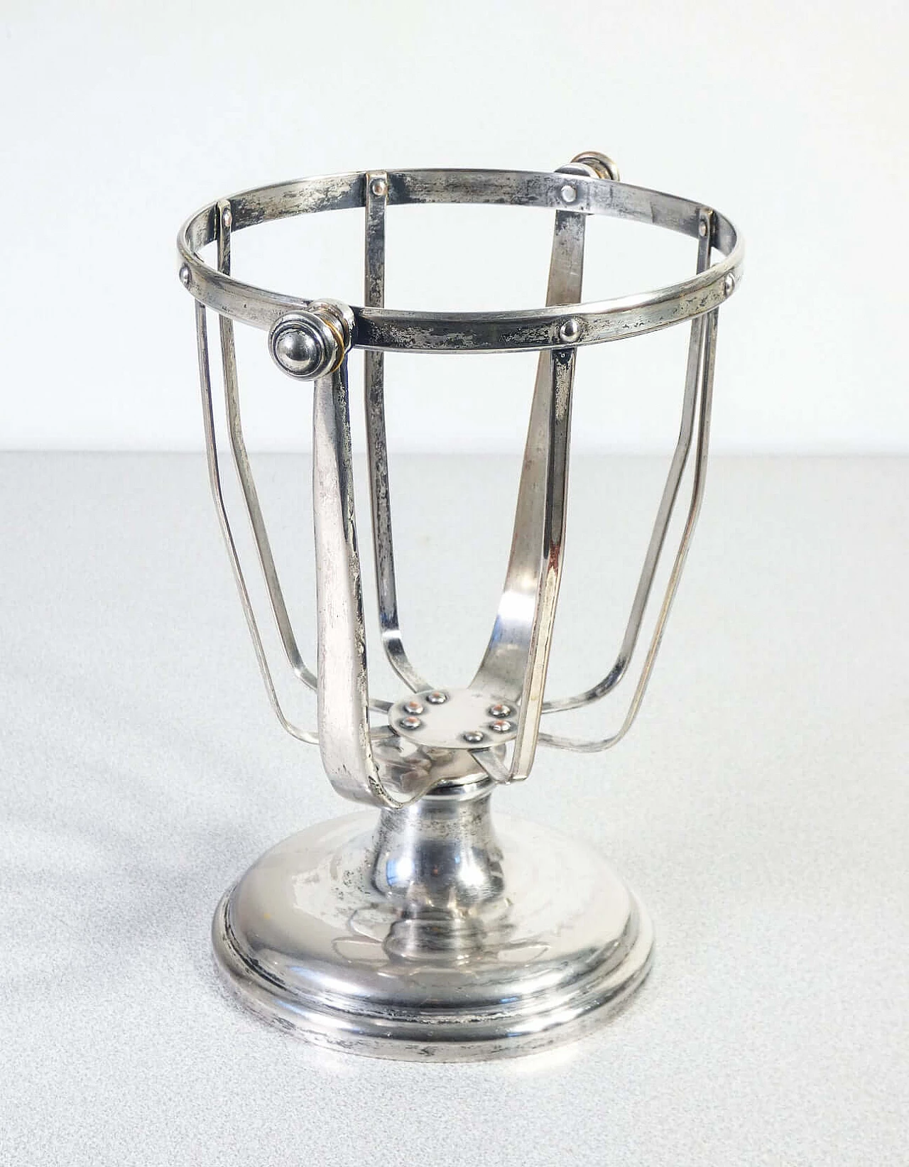 Silver-plated boat bottle holder by Argenterie Garavani, 1950s 5