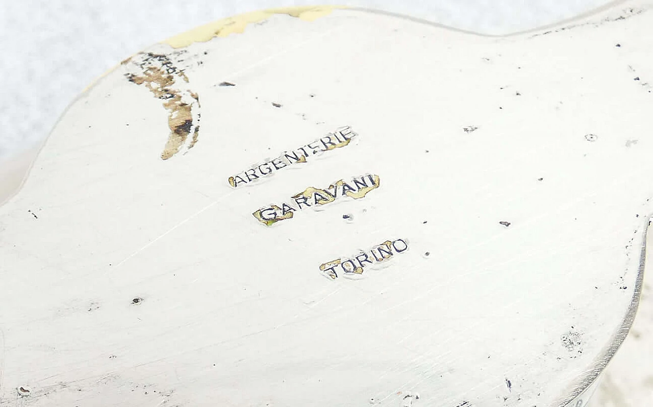 Silver-plated boat bottle holder by Argenterie Garavani, 1950s 6