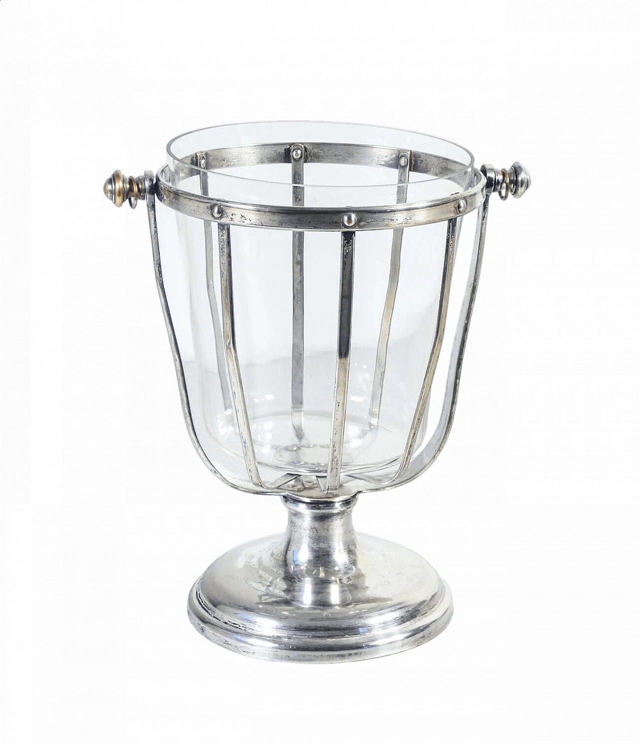 Silver-plated boat bottle holder by Argenterie Garavani, 1950s 7