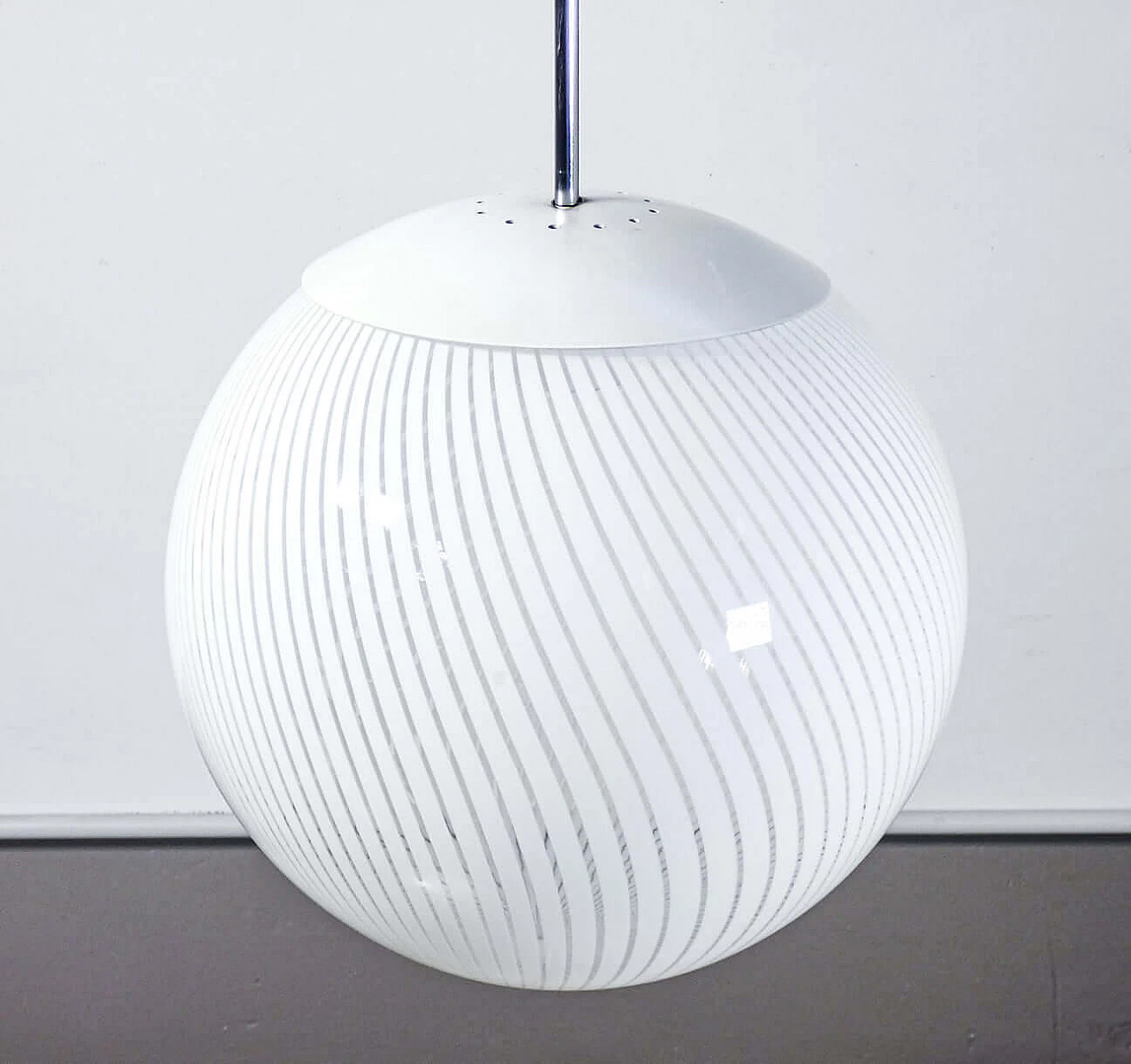 Lampadario Tessuto in vetro di Murano di Ludovico Diaz Des Santillana per Venini, anni '70 4