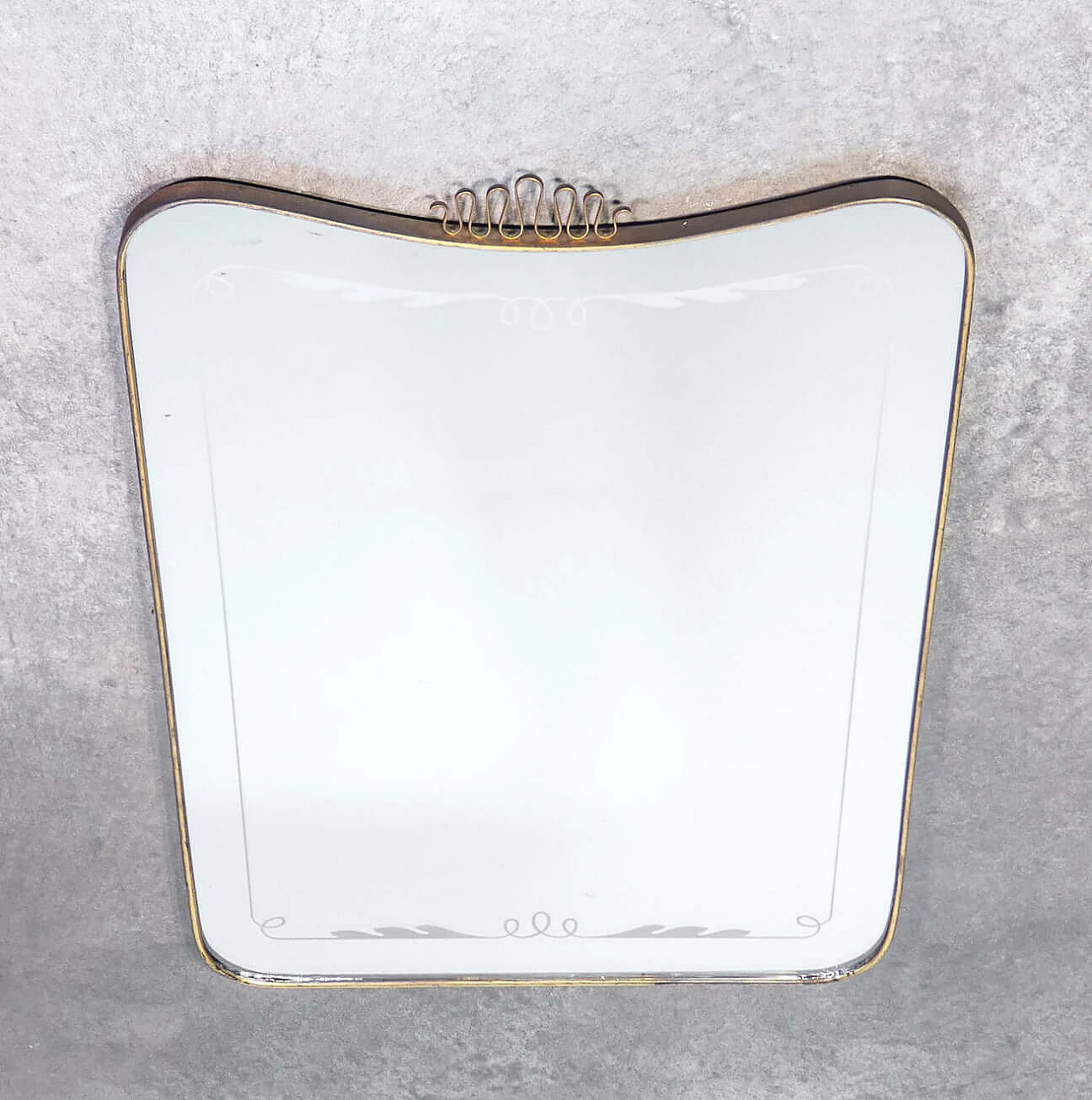 Specchio da parete con cornice in metallo dorato di Giò Ponti, anni '50 7