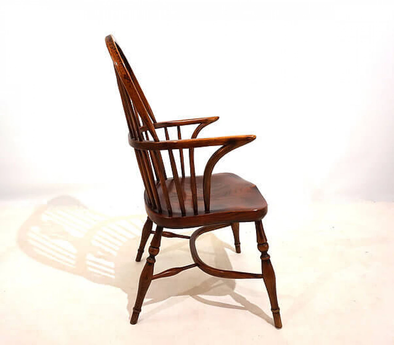 Sedia Windsor in olmo con braccioli, fine '800 2