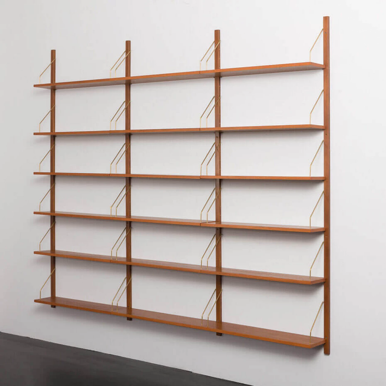 Modular teak 18-shelf  bookcase in the style of Poul Cadovius, 1970s 4