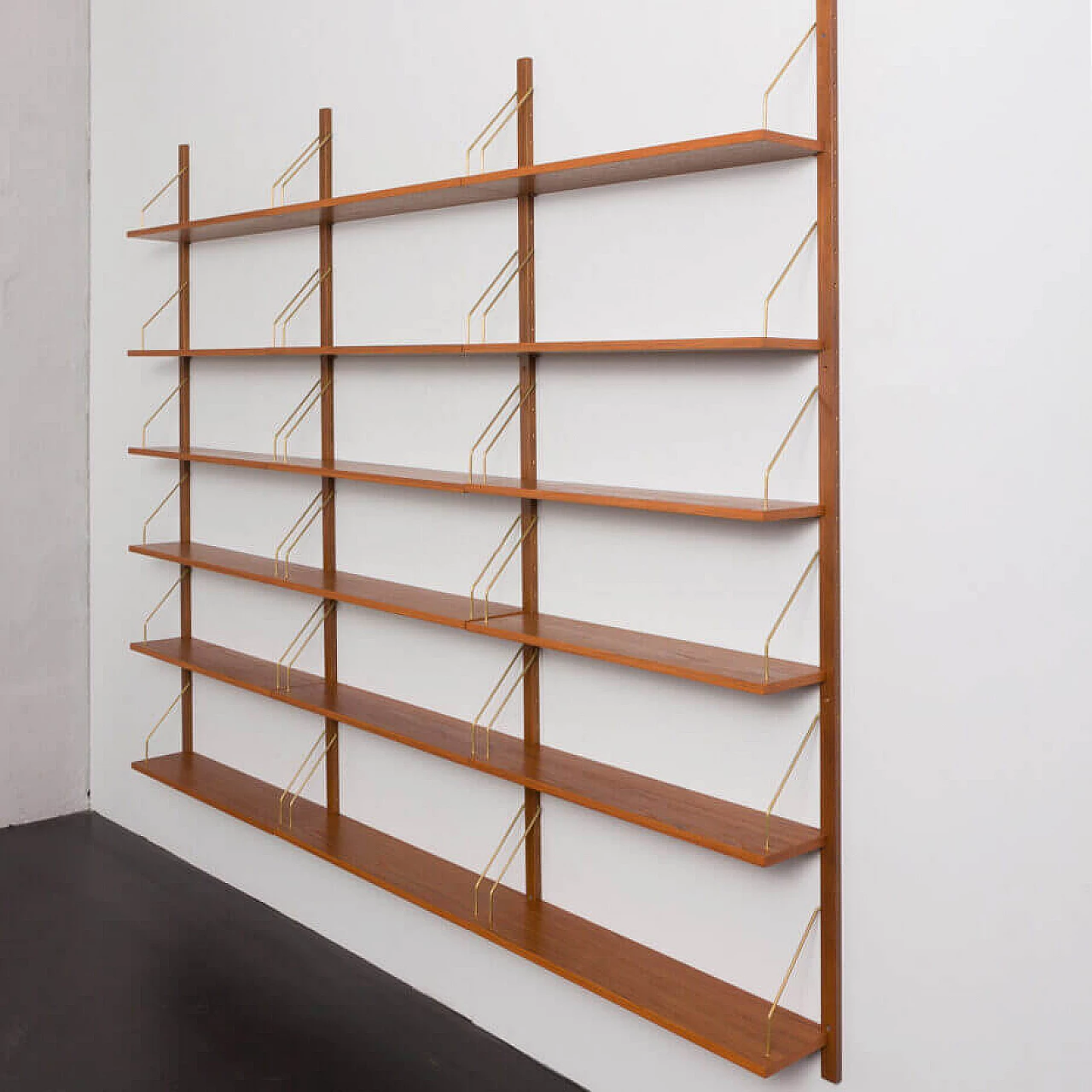 Modular teak 18-shelf  bookcase in the style of Poul Cadovius, 1970s 6