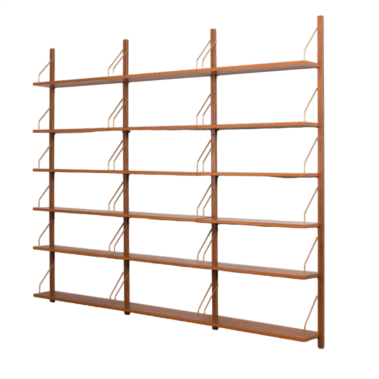 Modular teak 18-shelf  bookcase in the style of Poul Cadovius, 1970s 11