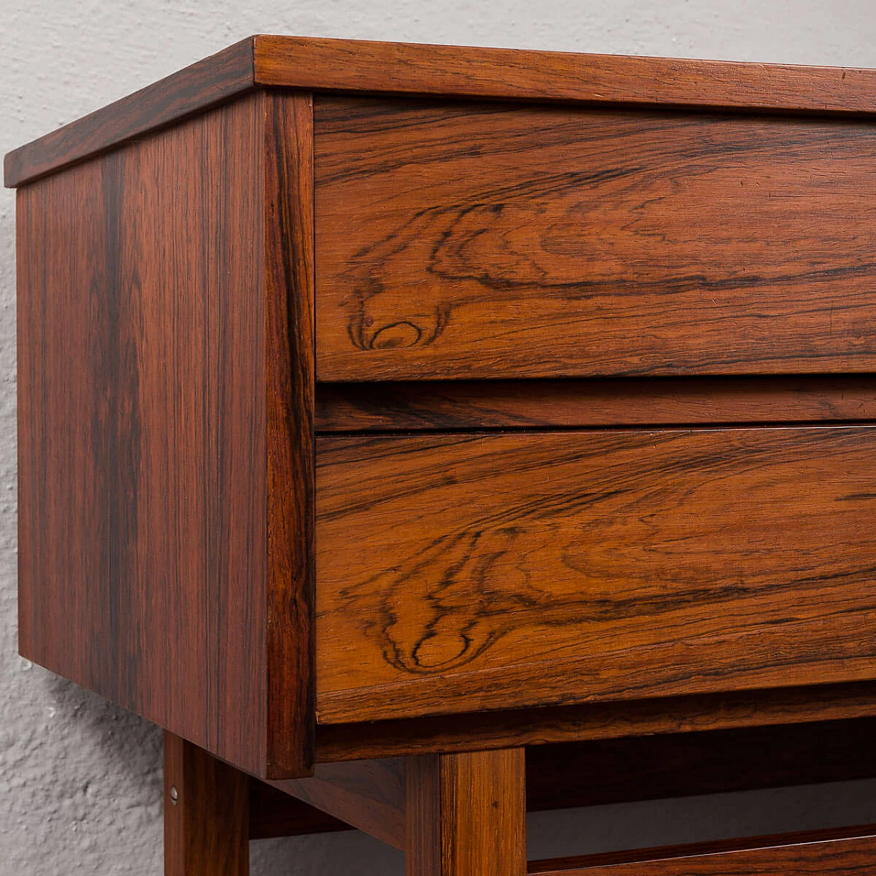 Scandinavian rosewood console table with four drawers, 1960s 11