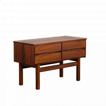 Scandinavian rosewood console table with four drawers, 1960s