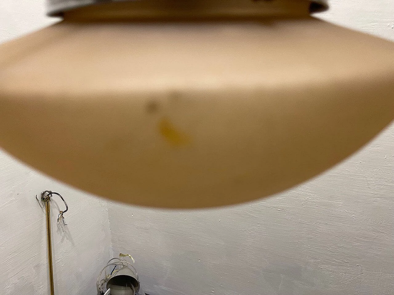 Art Deco pink glass, chromed metal and oak chandelier, 1950s 9