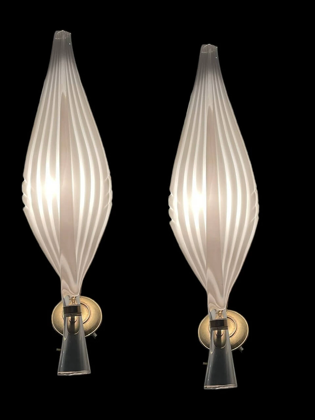 Pair of Murano glass wall lights by Archimede Seguso, 1960s 6