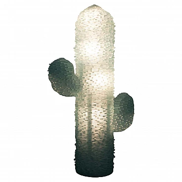Lampada da terra Cactus in vetro di Murano verde acqua di Poliarte, anni '70