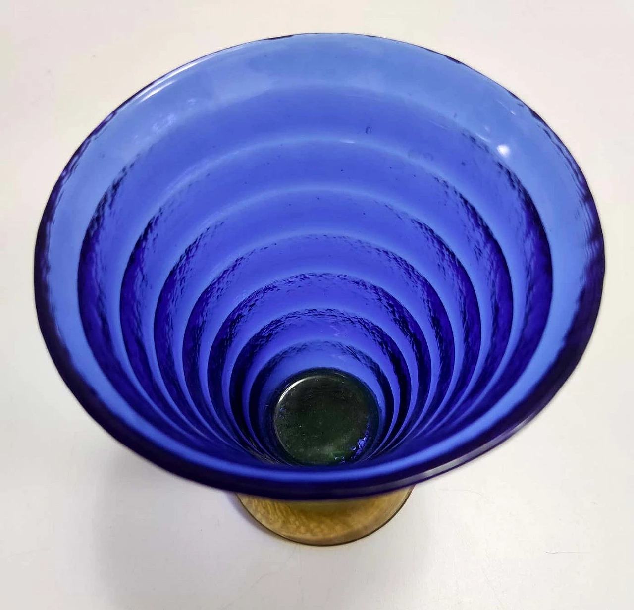 Blue and yellow Murano glass vase by Cá dei Vetrai, 1980s 9