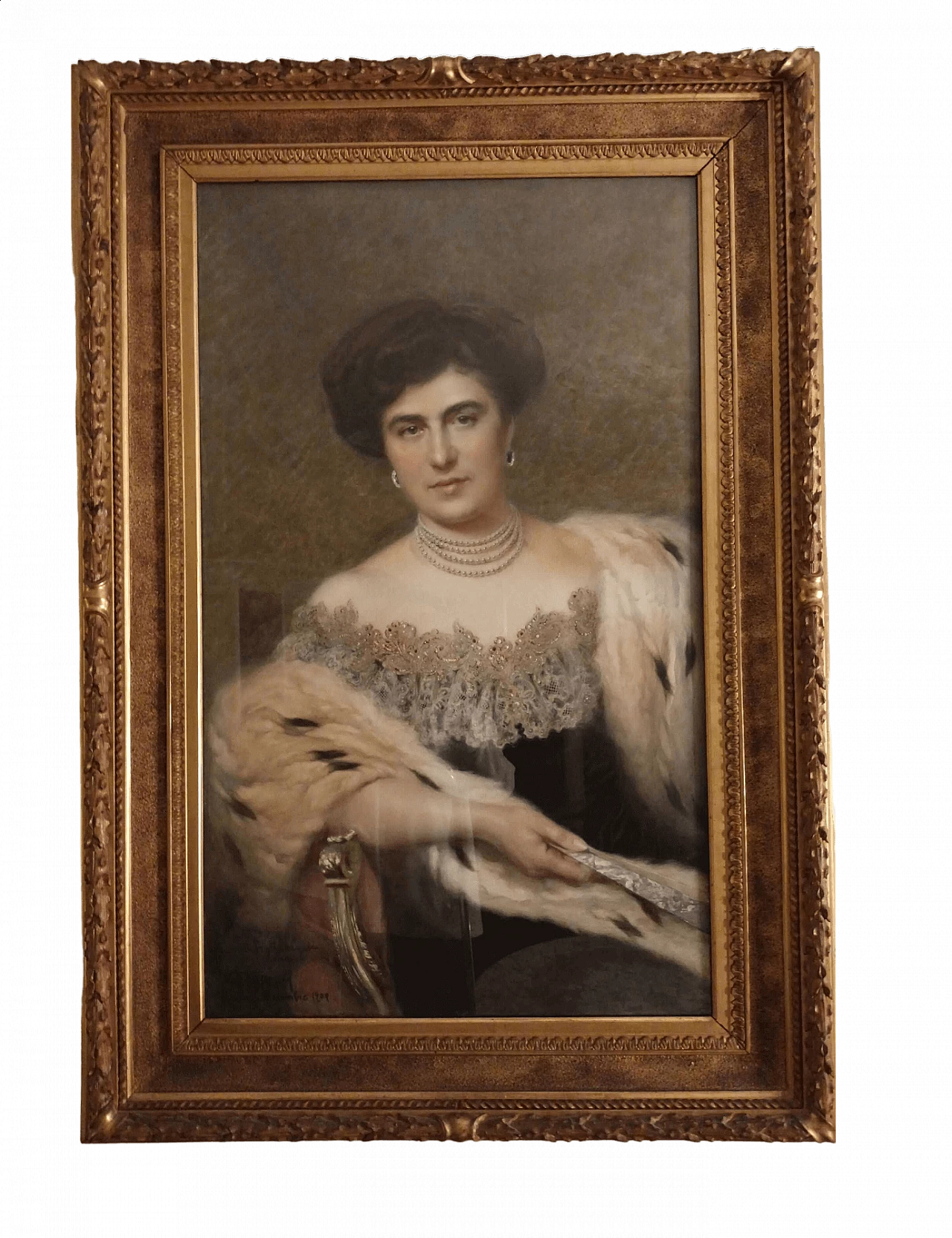 Giuseppe Aureli, portrait of his daughter Lydia, painting, 1909 6