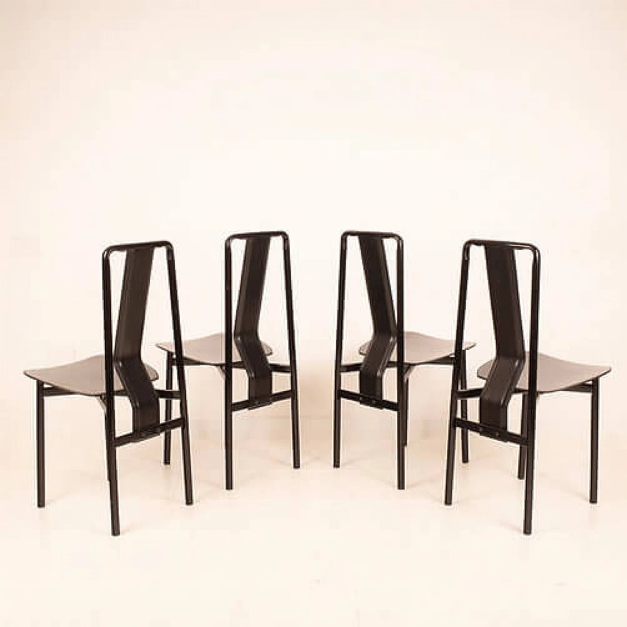4 Irma chairs in enamelled steel by Achille Castiglioni for Zanotta, 1970s 1