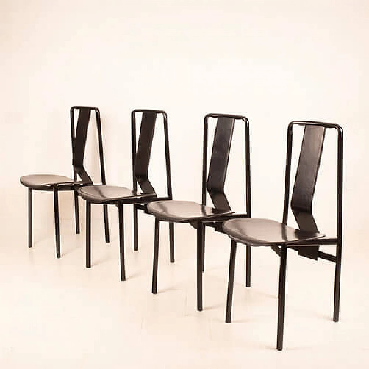 4 Irma chairs in enamelled steel by Achille Castiglioni for Zanotta, 1970s 3