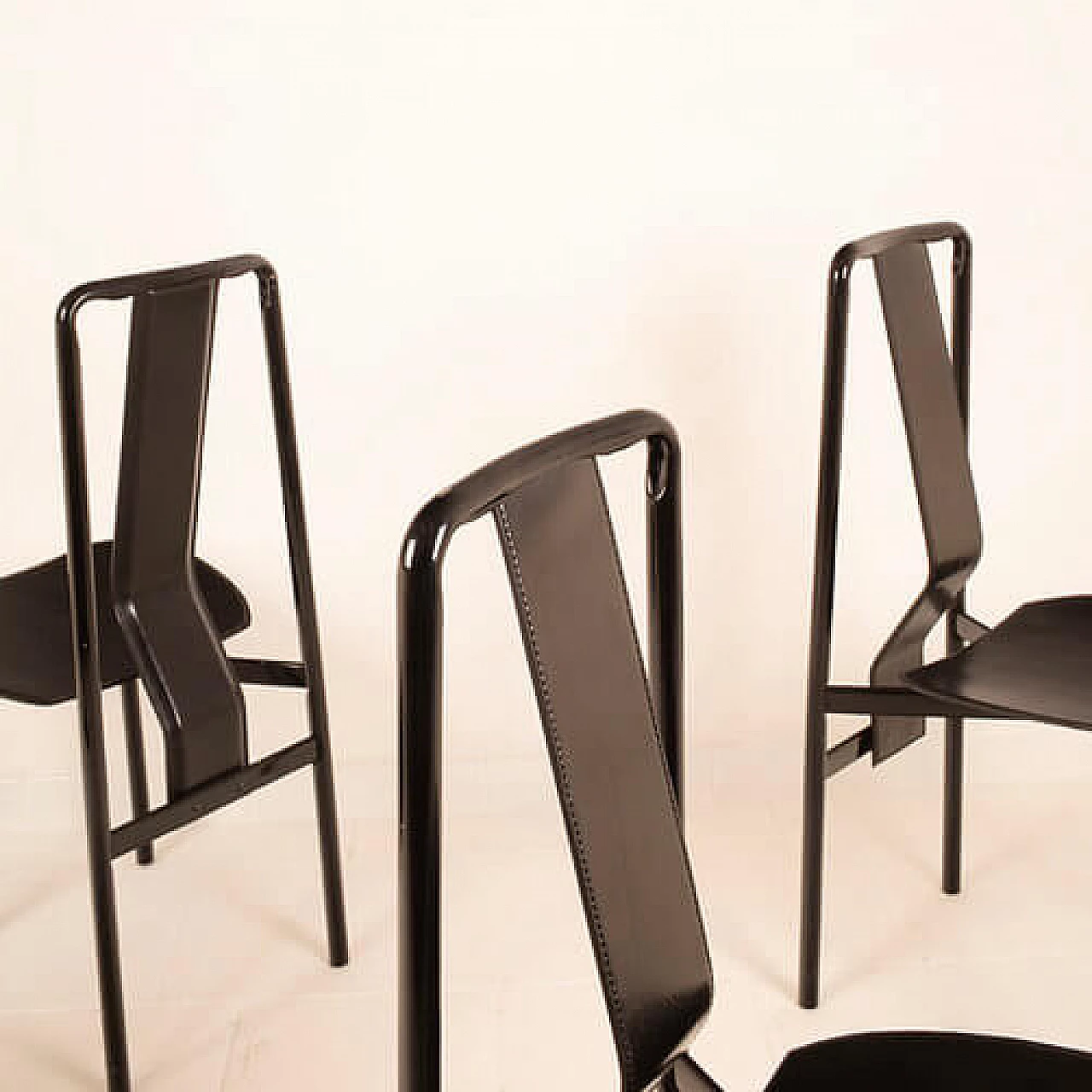 4 Irma chairs in enamelled steel by Achille Castiglioni for Zanotta, 1970s 4