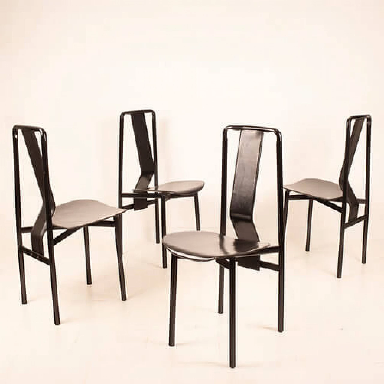 4 Irma chairs in enamelled steel by Achille Castiglioni for Zanotta, 1970s 6