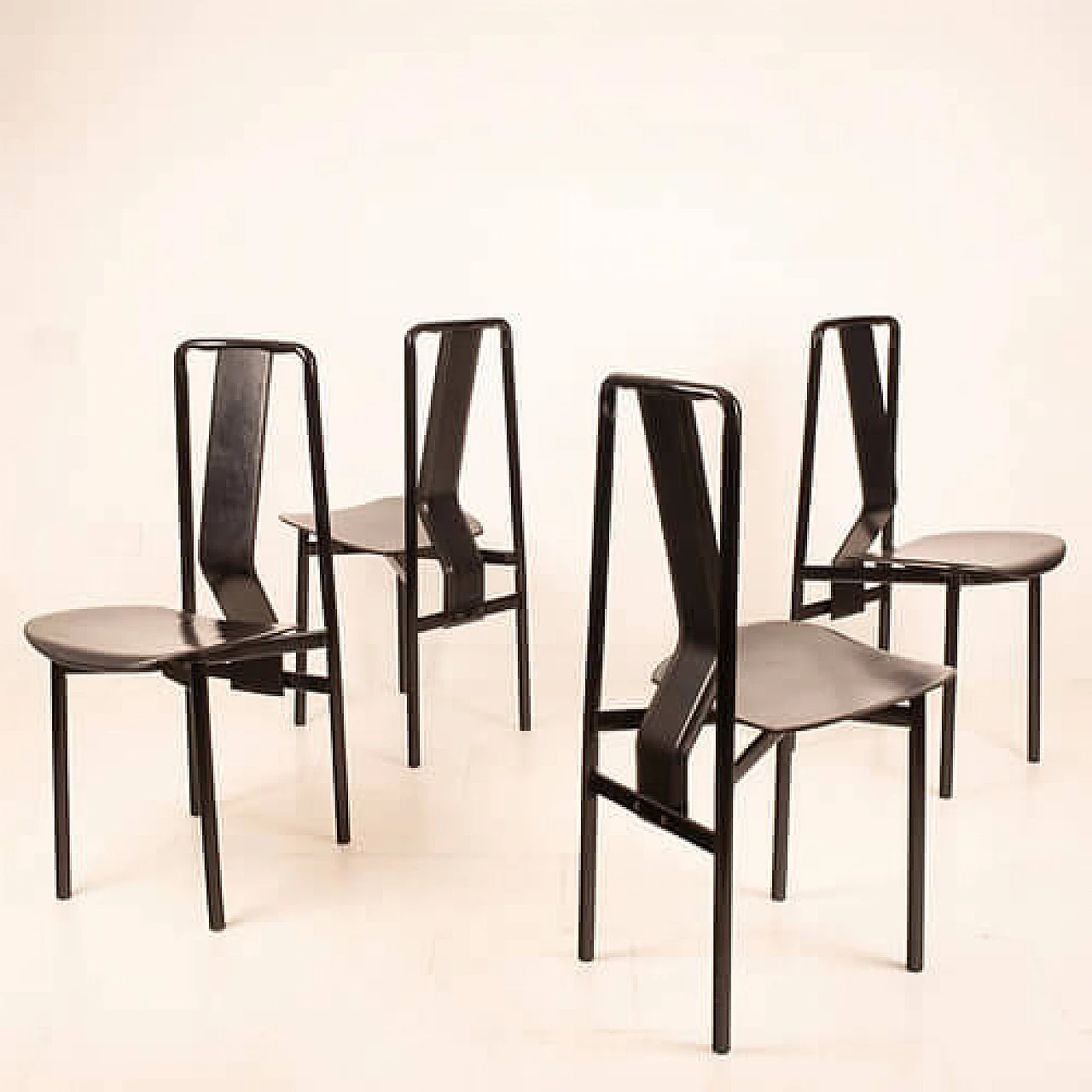 4 Irma chairs in enamelled steel by Achille Castiglioni for Zanotta, 1970s 7