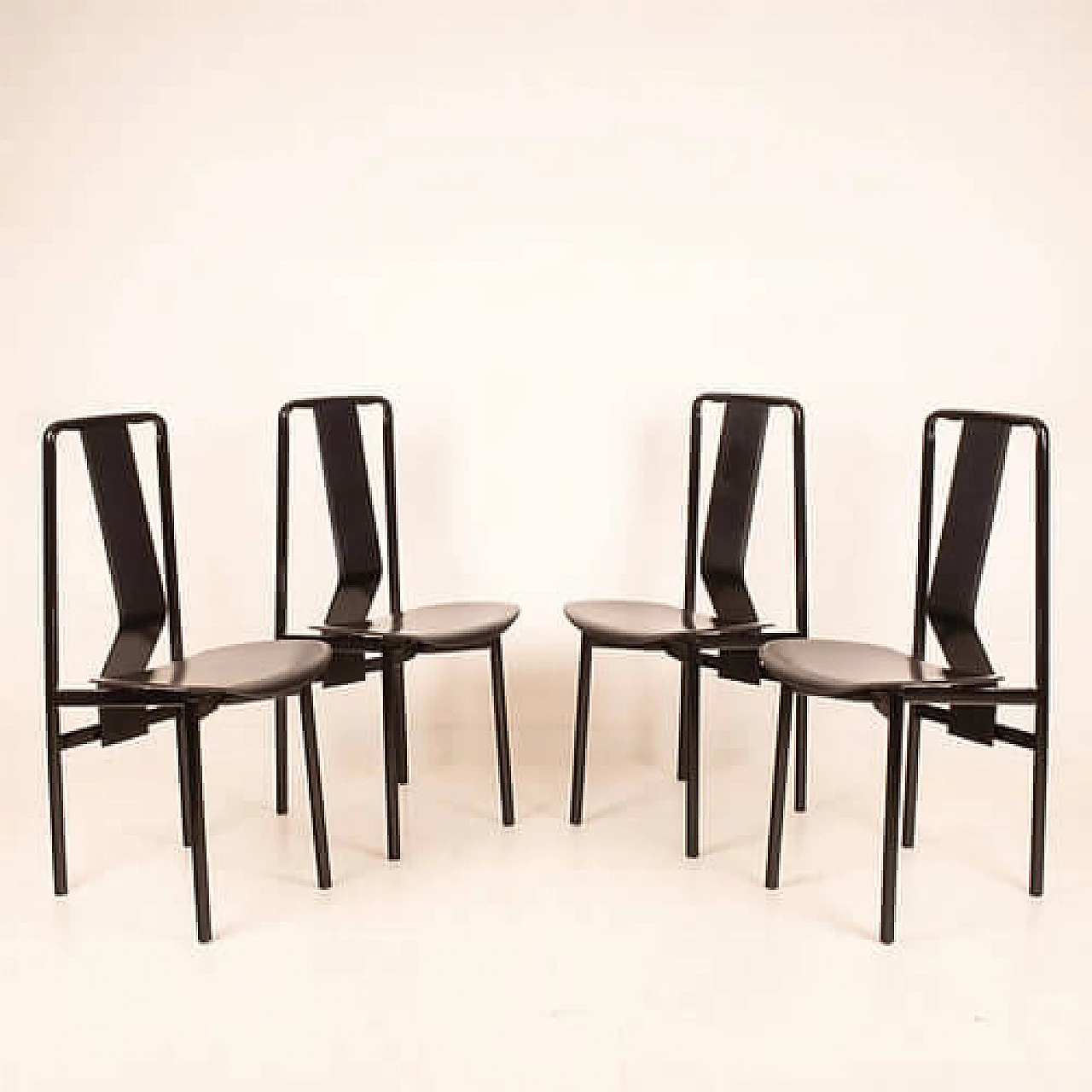 4 Irma chairs in enamelled steel by Achille Castiglioni for Zanotta, 1970s 8