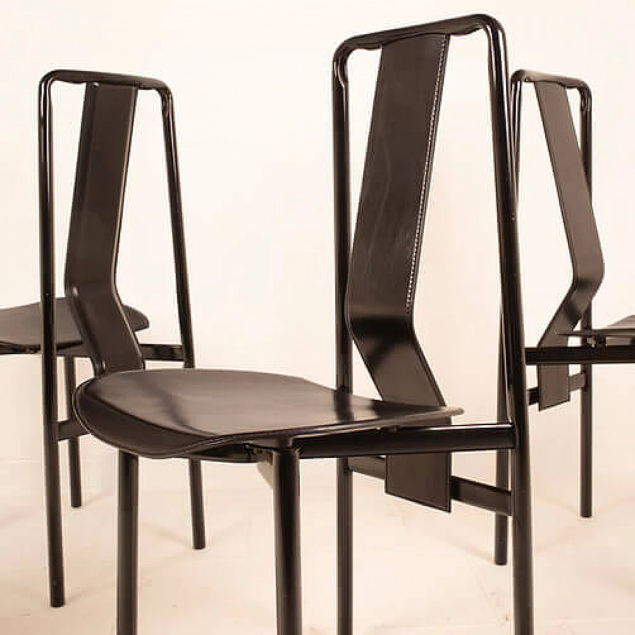 4 Irma chairs in enamelled steel by Achille Castiglioni for Zanotta, 1970s 10