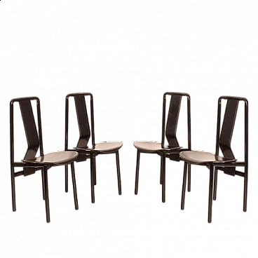 4 Irma chairs in enamelled steel by Achille Castiglioni for Zanotta, 1970s