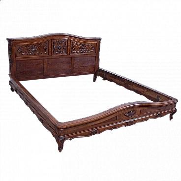 Carved wooden double bed, early 20th century