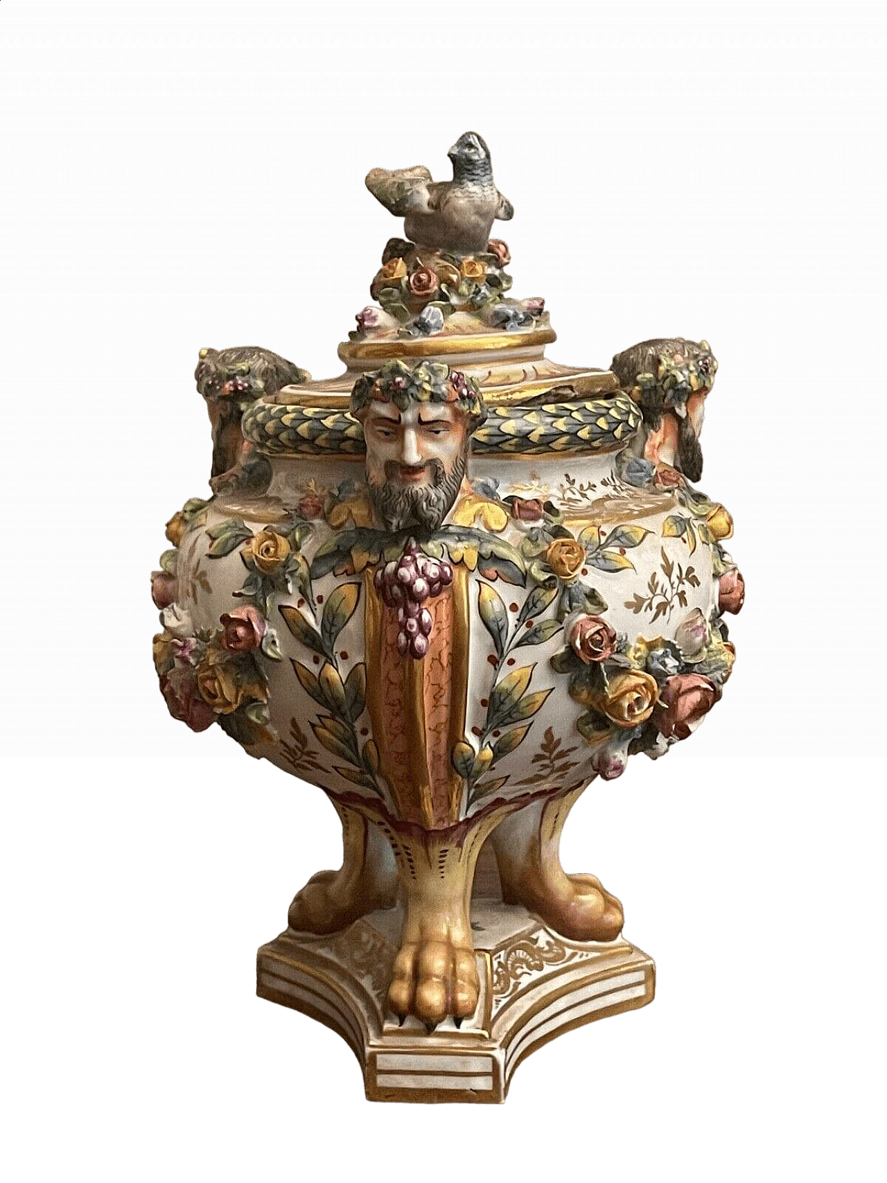 Ceramic potiche with triangular base, 19th century 7