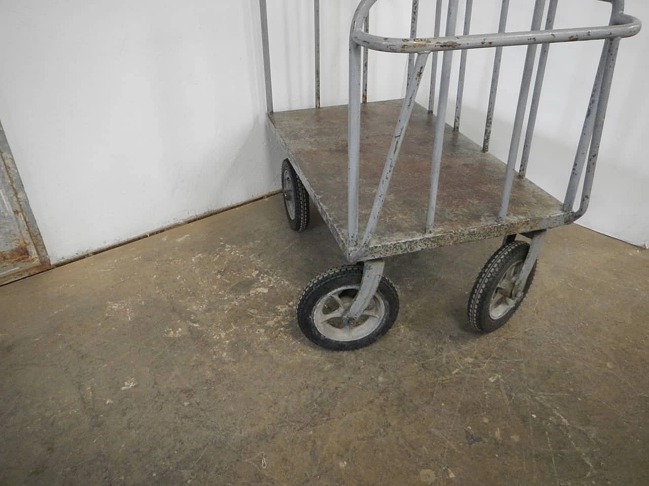 Iron post office trolley, 1960s 5