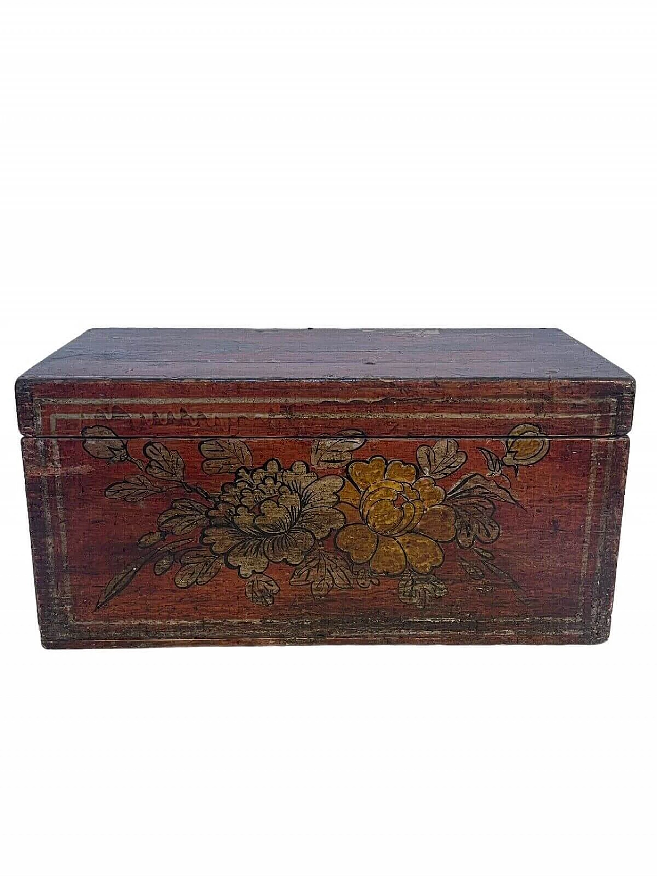 Hand-decorated oriental wooden box, late 19th century | intOndo
