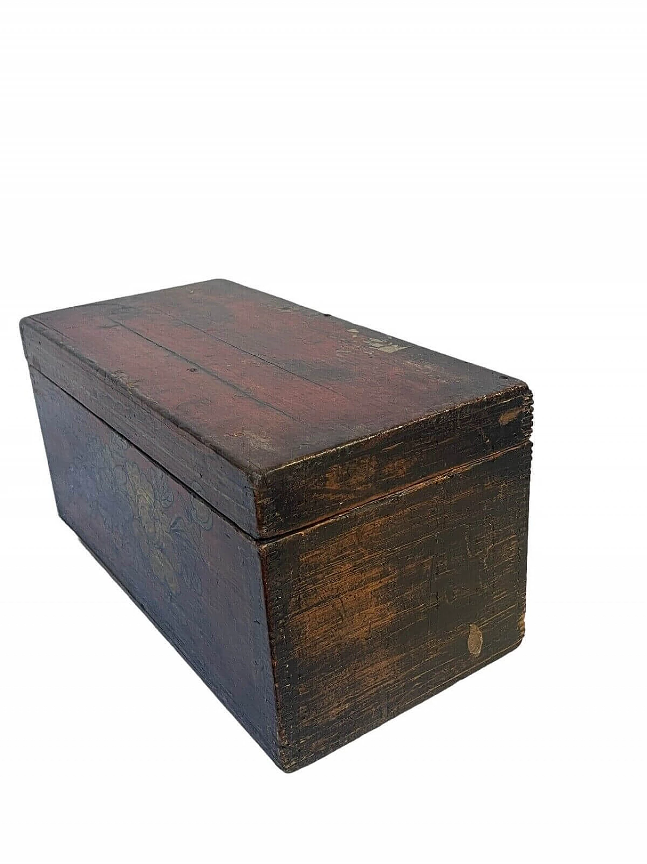 Scatola in legno orientale decorata a mano, fine '800 3