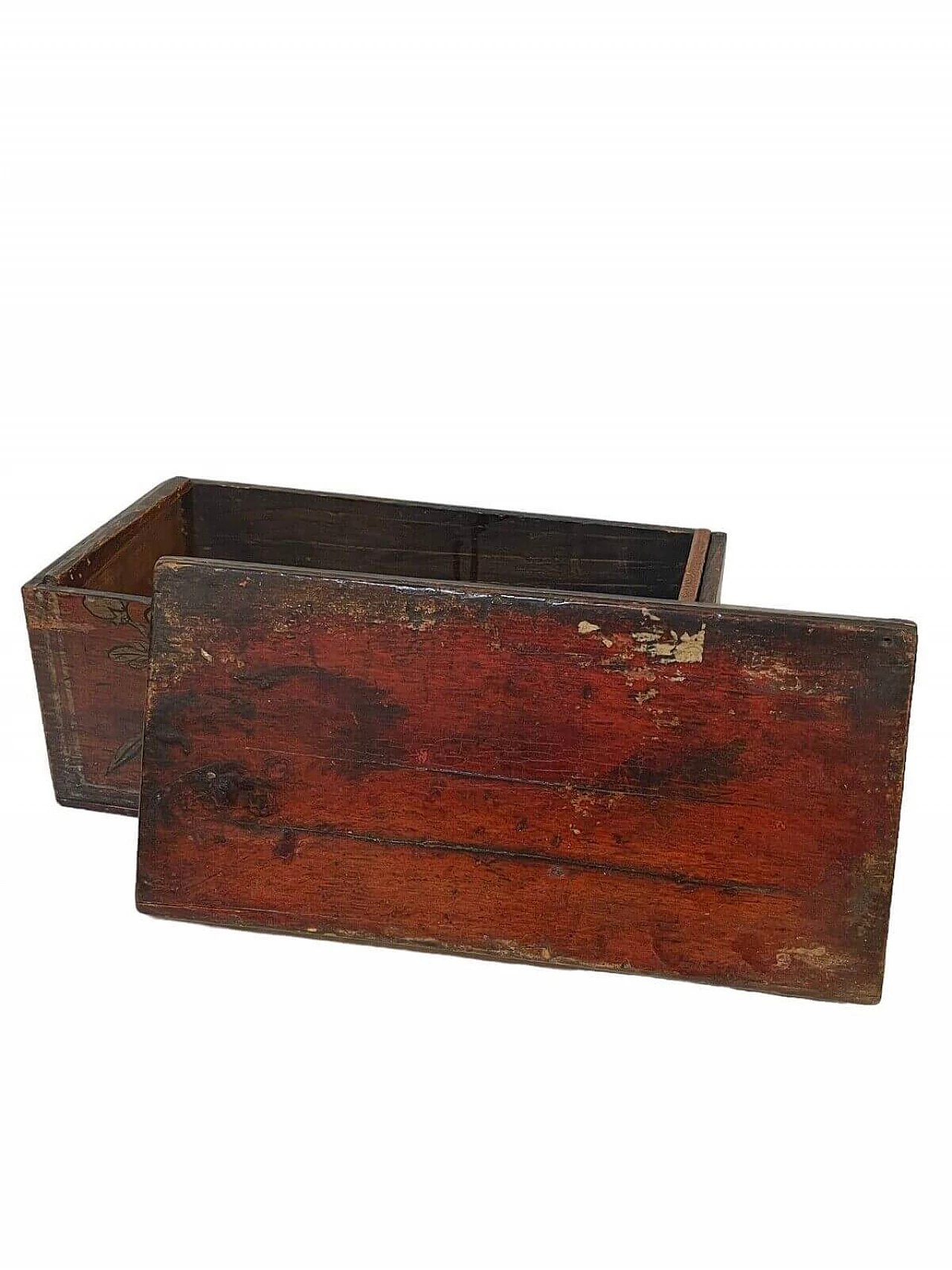 Scatola in legno orientale decorata a mano, fine '800 7