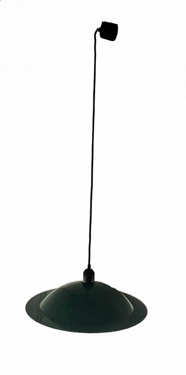 Lampada a sospensione in metallo smaltato verde di Stilnovo, anni '80
