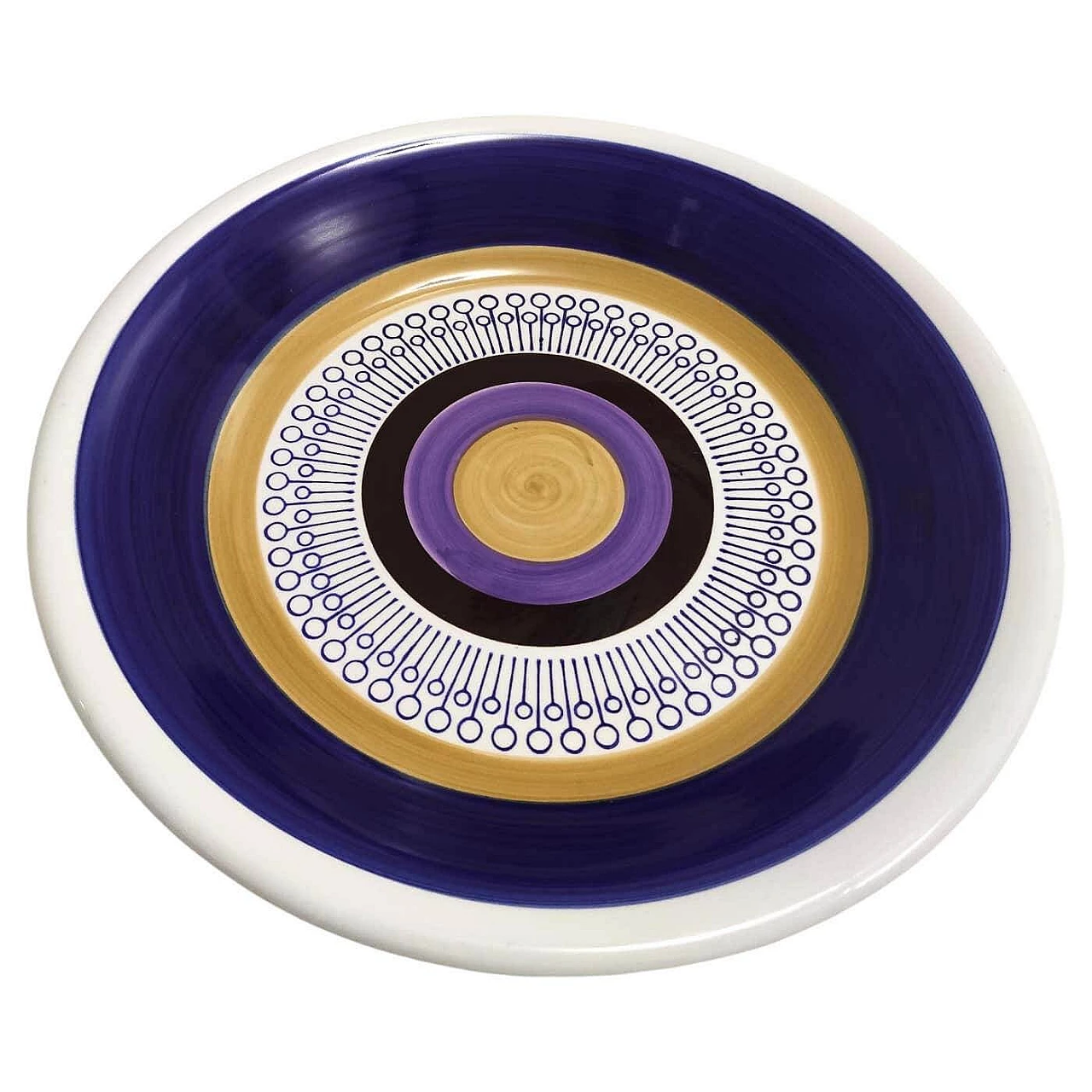 Lacquered ceramic dessert plate by Antonia Campi for Richard Ginori, 1970s 1