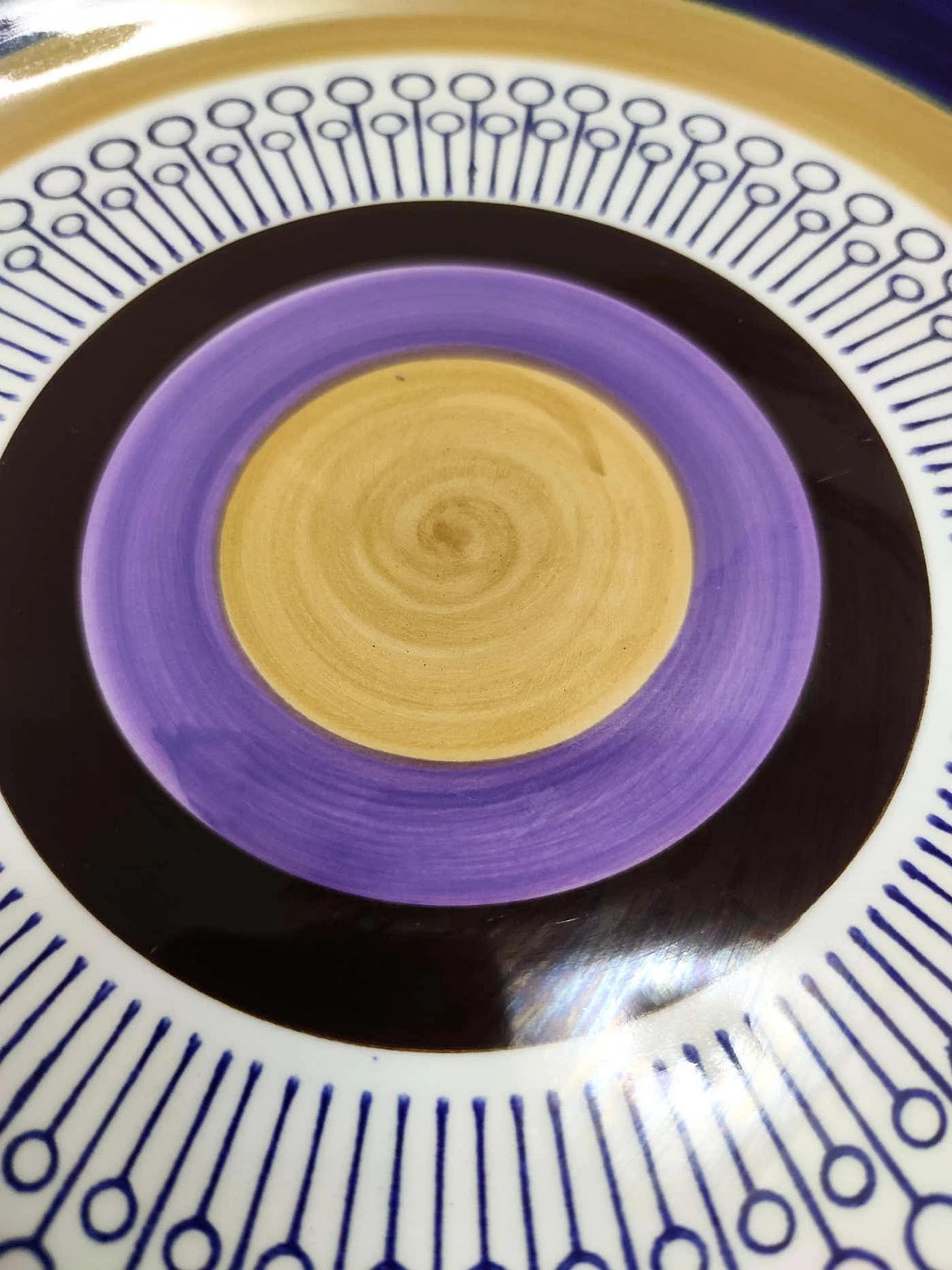 Lacquered ceramic dessert plate by Antonia Campi for Richard Ginori, 1970s 2