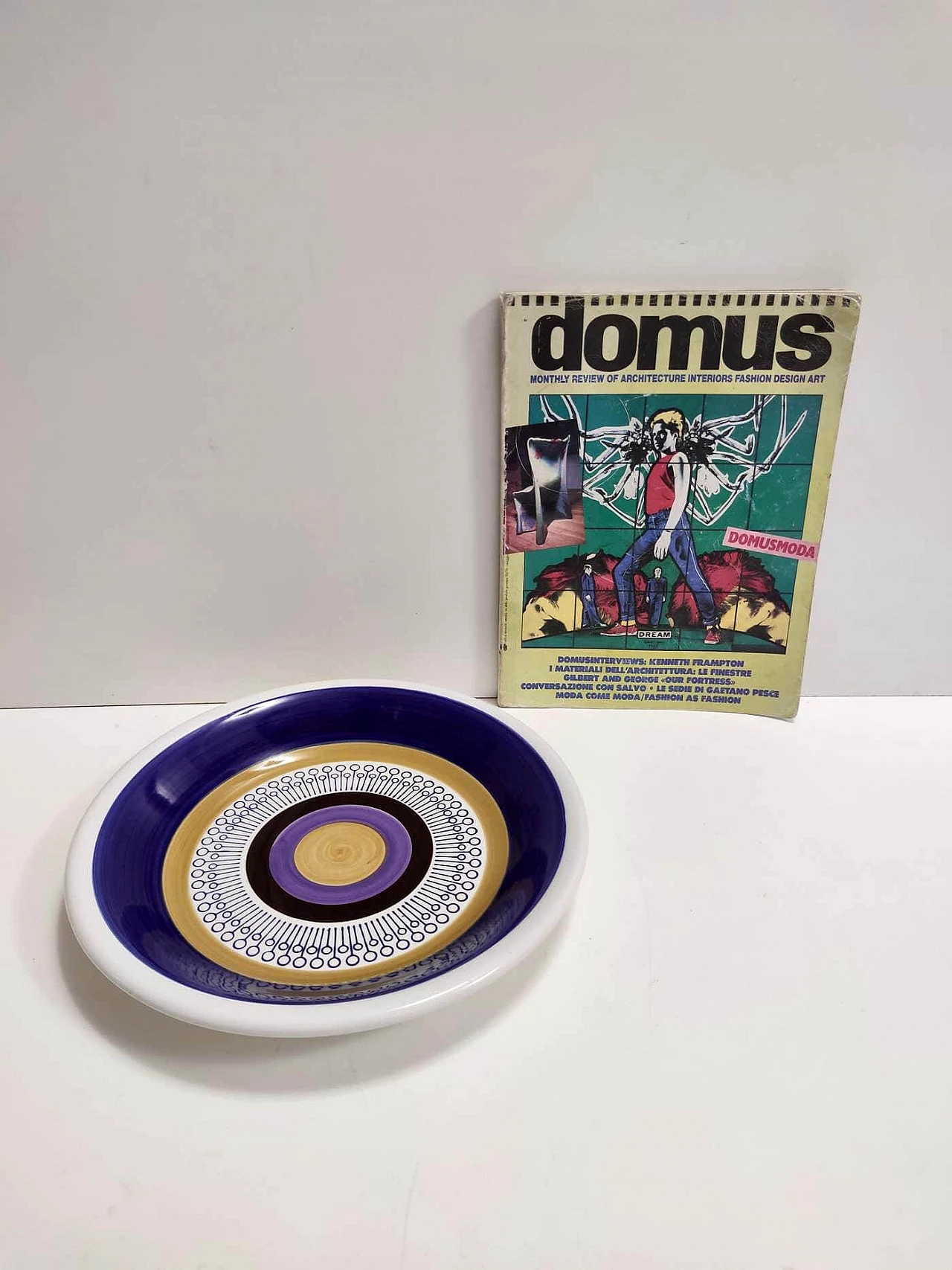 Lacquered ceramic dessert plate by Antonia Campi for Richard Ginori, 1970s 4