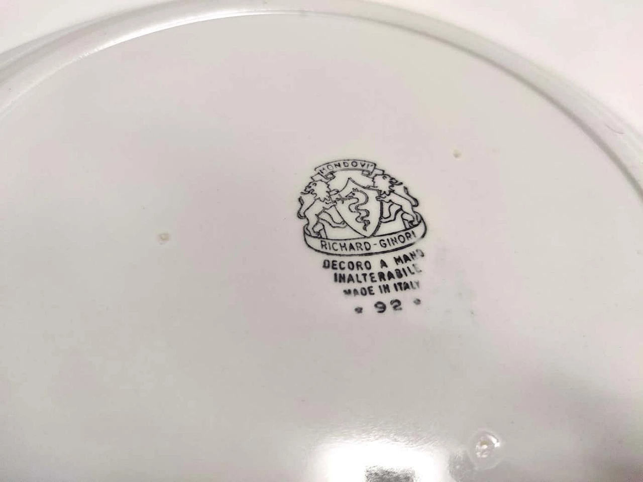 Lacquered ceramic dessert plate by Antonia Campi for Richard Ginori, 1970s 9