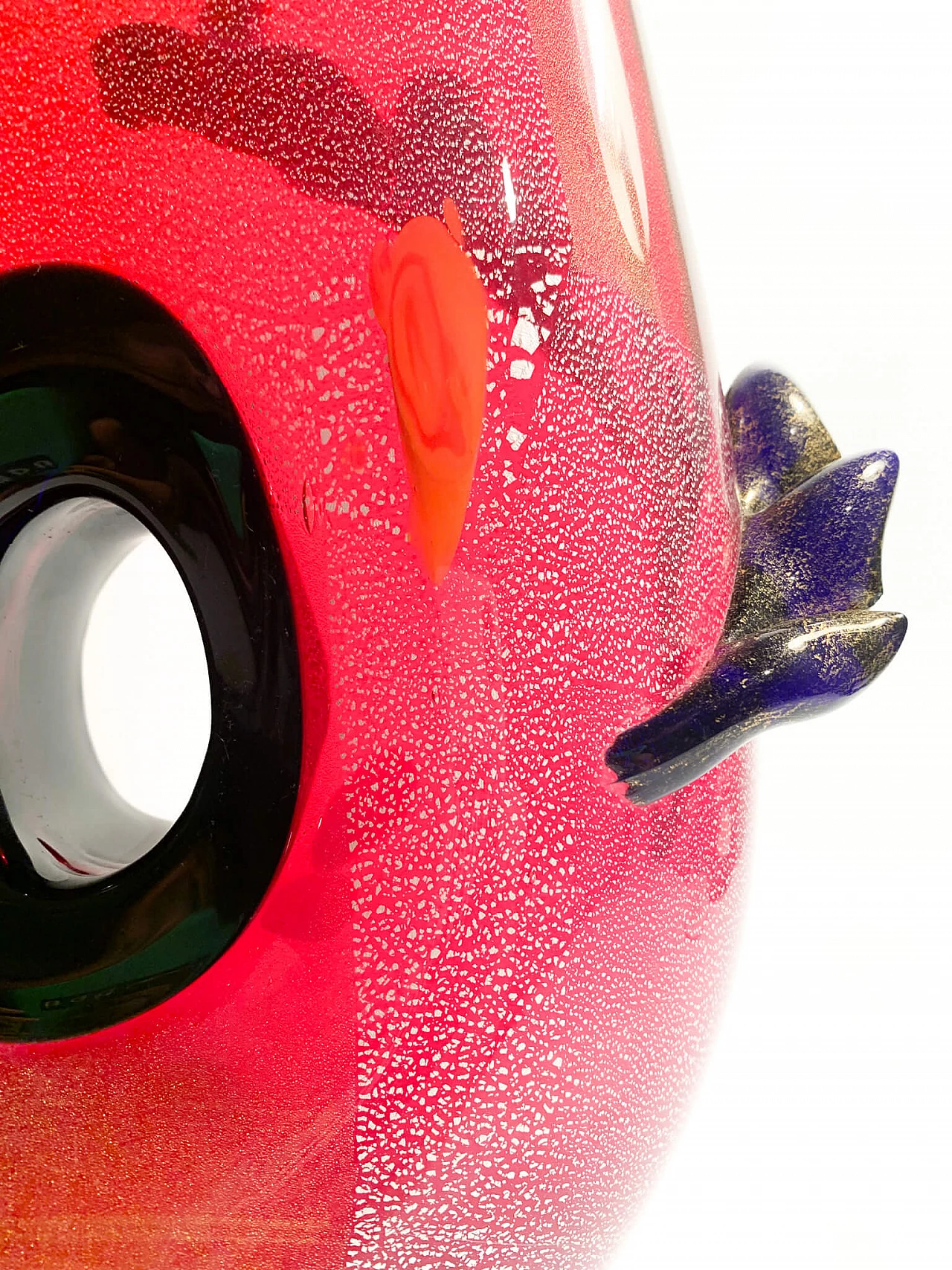Vaso in vetro di Murano rosso e multicolore nello stile di Dino Martens, anni '50 8
