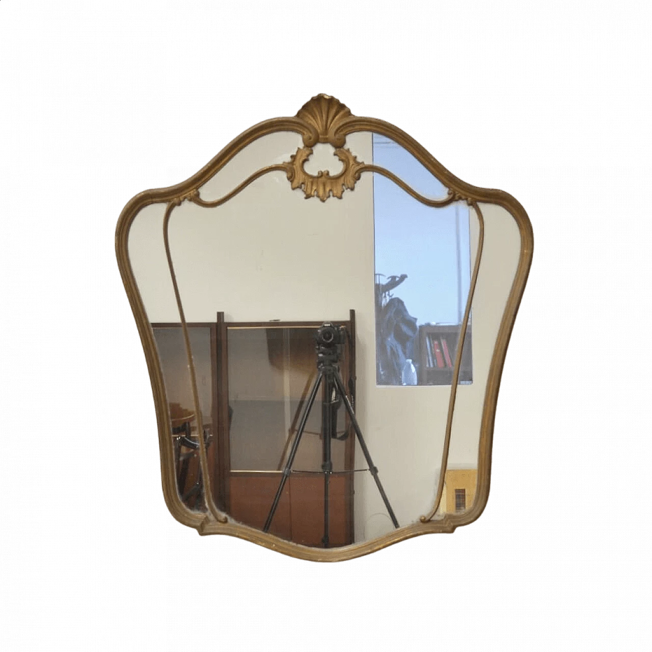 Art Nouveau wall mirror with wood frame, early 20th century 7